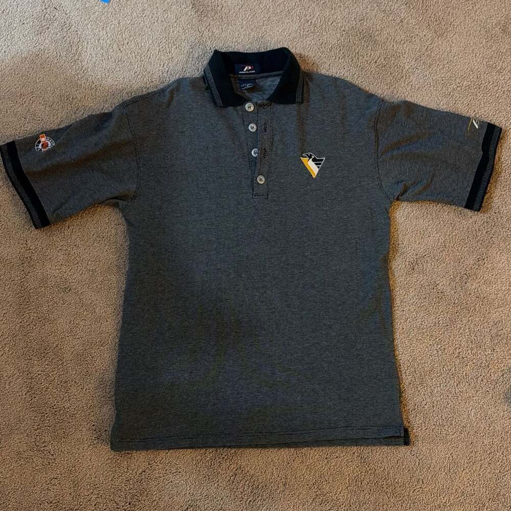 Vintage Pittsburgh Penguins Starter Polo Shirt Mens Medium 1990s Vtg NHL